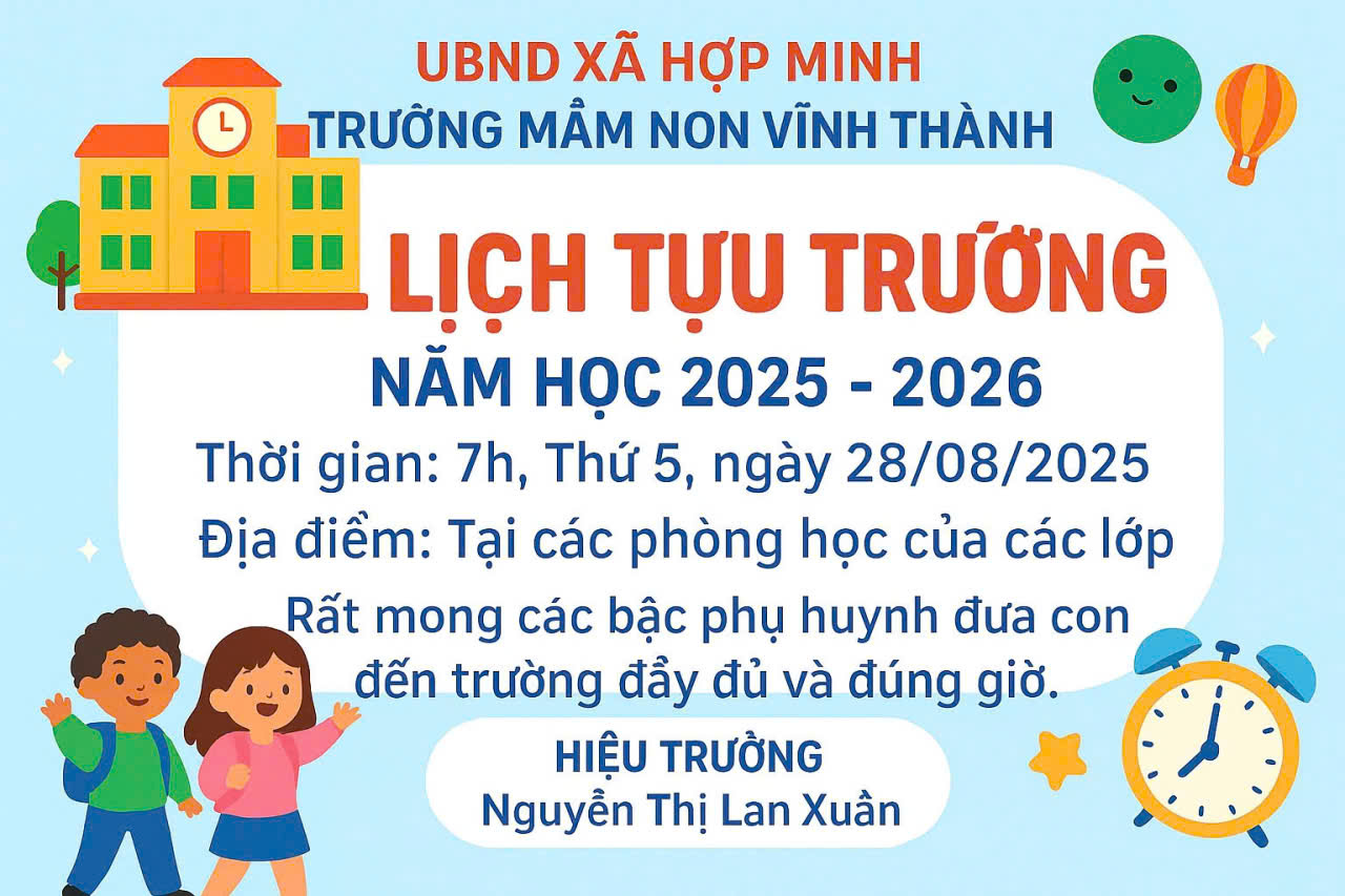 Chào mừng các con học sinh đến tựu trường, năm học 2025- 2026